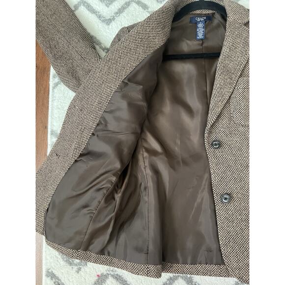 CHAPS Vintage Herringbone Wool Blend Equestrian Blazer Jacket - Picture 8 of 13